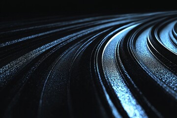 Aufkleber - An abstract glowing coding interface with a futuristic network on a dark background. 3D rendering.