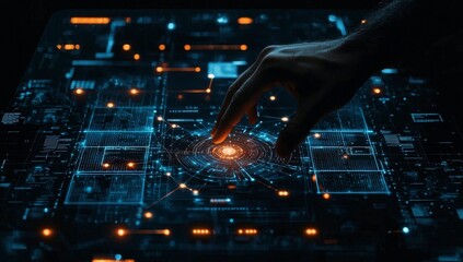 Fototapete - Technology strategy for digital transformation, internet of things, digital transformation of business, enhancing global businesses capabilities with AI.