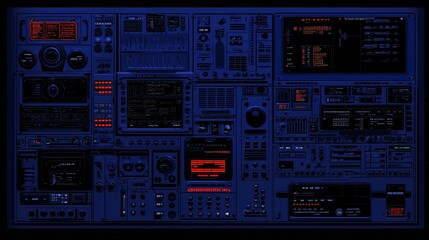 Leinwandbilder - Futuristic style. Sci-fi screens. HUD UI elements.