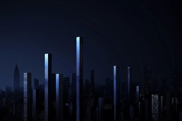 Canvas Print - Conceptual design for a glowing digital city background. Future and technology, 3D rendering.