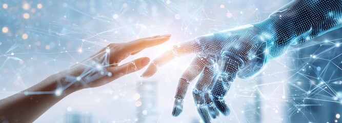 Poster - AI, Machine learning, Robotics, Data exchange, deep learning, Science and stock technology, and innovation of the future.