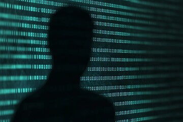 Fototapete - People icons. Networks, data exchanges and customer connections hologram on a dark background. 3D rendering.