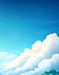 Poster - Watercolor painting splashed on paper background for design with abstract blue sky