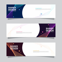 Wall Mural - Vector set of landscape banner background design concept. Colorful background business layout template