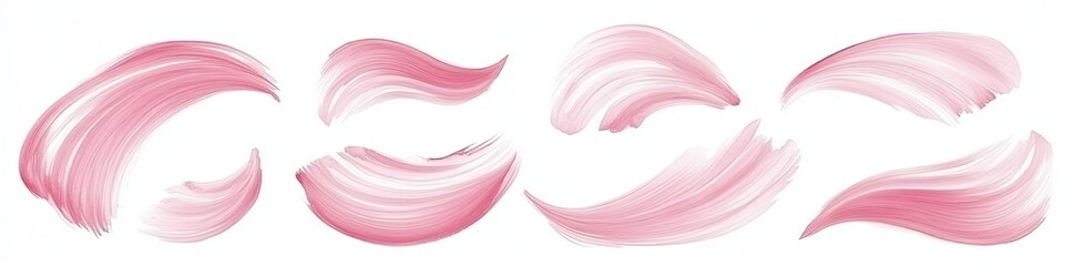 Poster - Watercolor pastel splashes in pink and white on white. Watercolour texture in rose. Ink brush stain. Soft pastel splashes in pink.