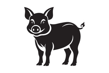 Wall Mural - Pig silhouette vector illustration, Pig silhouette vector. Pig silhouette PNG 