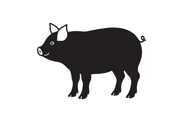 Wall Mural - Pig silhouette vector illustration, Pig silhouette vector. Pig silhouette PNG 