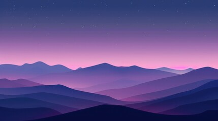 Sticker - Mountain Landscape at Twilight