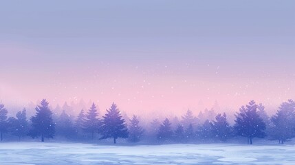 Wall Mural - Winter Wonderland: Snowy Forest Silhouette