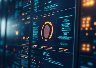 Advanced MultiFactor Authentication Visualization Featuring Biometric Security with Fingerprint and Retina Scans for Enhanced Protection of Corporate Data Access