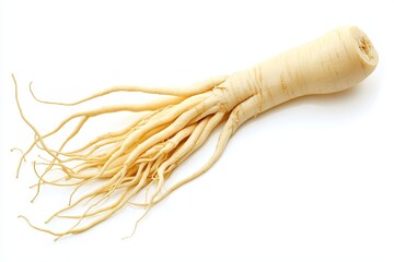 Aufkleber - An Asian organic herbal and spice concept with ginseng roots isolated on a transparent background, a natural organic healthy plant with unique roots.