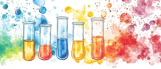 Poster - A forensic lab analyses fluid samples for analysis in biotechnology and medical research with copyspace