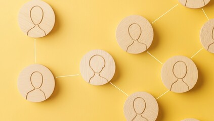 Poster - An icon for the customer focus group was shown on a wooden block, linked to human icons, as well as a concept for the data exchanges, data development, and customer service.