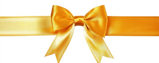 Aufkleber - The gold ribbon of a decorative golden bow is isolated on a transparent background