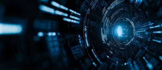 Poster - Digital futuristic user interface design with HUD. Stock photo