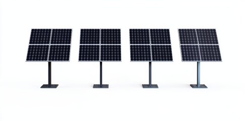 Aufkleber - A set of solar panels or solar cells for health, clean energy, and the environment on transparent png background, solar traps and green energy concept.