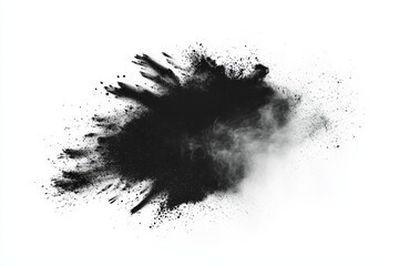 Aufkleber - A splash of paint, brushstrokes, stain grunge isolated on a black background.