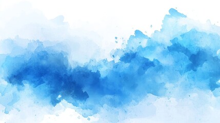 Aufkleber - An abstract blue paintbrush stroke isolated on white