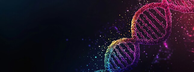 Leinwandbilder - Science background helix cell genetics medical biotechnology biology biological. Technology background gene DNA abstract molecule medicine blue 3D concept digital futuristic human health.