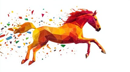 Poster - Detailed polygonal horse galloping with dynamic low polygons