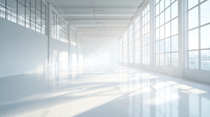 Fototapete - A modern studio space with white walls and geometric shapes that is ideal for creative projects.