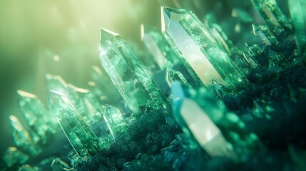 Leinwandbilder - An energetic background with neon green and blue geometric shapes