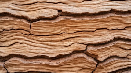 Canvas Print - A close up of a brown rock wall with some cracks in it, AI