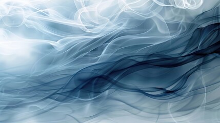 Sticker - Abstract Blue and White Smoke Waves