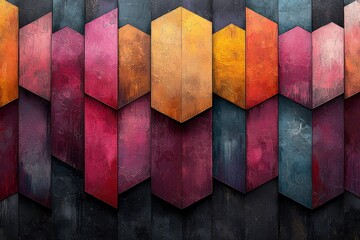 Aufkleber - With its transparent shapes and colors, the image showcases a dynamic and colorful abstract geometric pattern AIG62