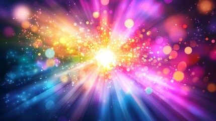 Leinwandbilder - The background features an explosion of colors to the beat of an abstract pop song
