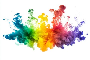 Poster - An ink splash with vibrant colors over a transparent overlay