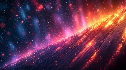 Leinwandbilder - Dynamic and futuristic neon lines on a dark background.