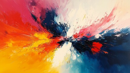 Poster - vibrant colors and dynamic brush strokes convey an energy and motion in this abstract painting