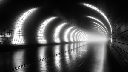 Leinwandbilder - Blurred black and white streaks, high-speed motion effect, dynamic lighting