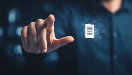 Fototapete - Managing electronic documents, document management and process automation. Searching and managing online document databases.