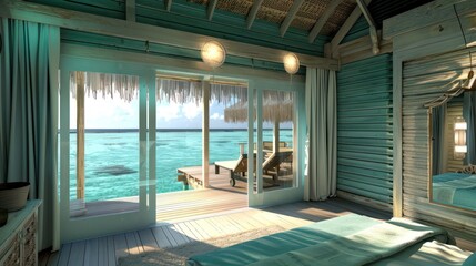 Sticker - Overwater Bungalow with Stunning Ocean View