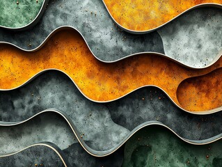 Fototapete - The backdrop is an abstract black and white 3D composition with intricate line patterns that create an interplay between light and shadows