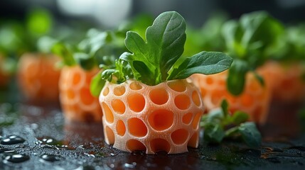 Wall Mural - Orange and Green Food Appetizer