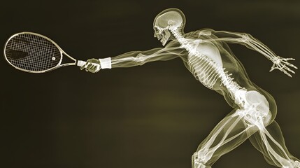 Wall Mural - X-Ray of tennis player