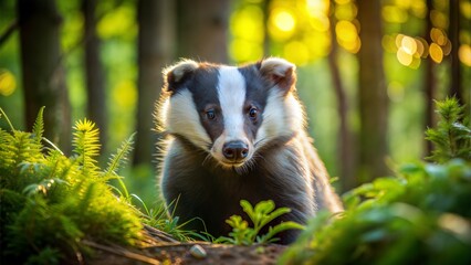 Wall Mural - a badger animal nature beautiful background