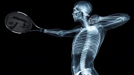 Wall Mural - X-Ray of tennis player