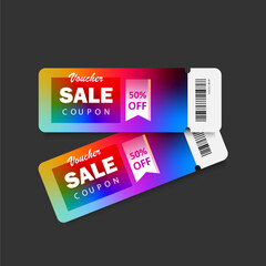 Wall Mural - ticket template of  sales vouchers, coupon, discount	