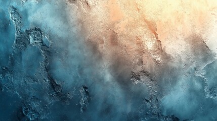 Textured blue and orange wall background.