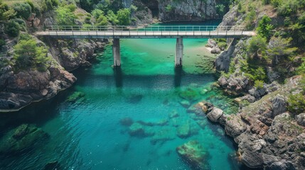 Canvas Print - Bridge Over Clear Turquoise Water