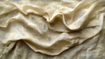 Poster - Close-up of a soft, flowing, beige fabric.