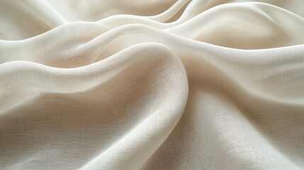 Poster - Close up of soft, white fabric draped in a gentle curve.