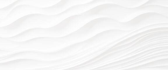 Wall Mural - white wave curve lines banner background design. White wave modern abstract background. Luxury horizontal white background for business banner, poster, backdrop, voucher, invite. Vector illustration