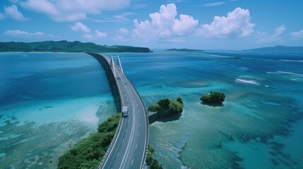 Wall Mural - Aerial View of Bridge Connecting Islands