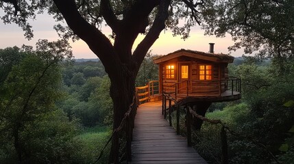 Canvas Print - Treehouse in the Woods