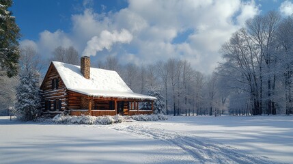 Poster - Cabin in the Snow